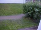 Rain finding a side-yard drainage route