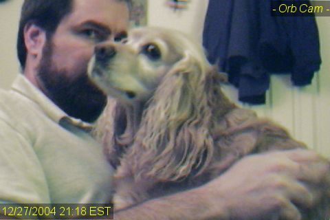 Lucy hamming it up for the webcam.