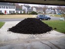 A large pile of dirt.