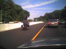 Motorcyclist who owns the emergency lane