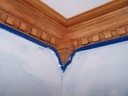 Taped and primed, crown molding detail