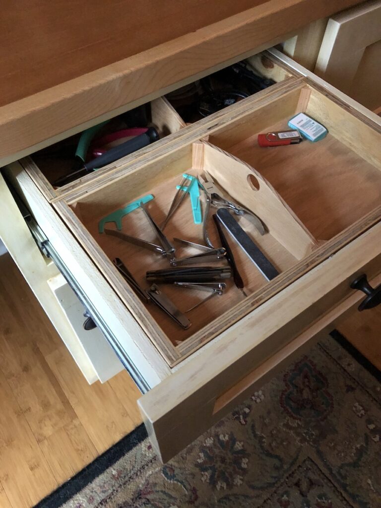 Shop-built drawer trays for my home office