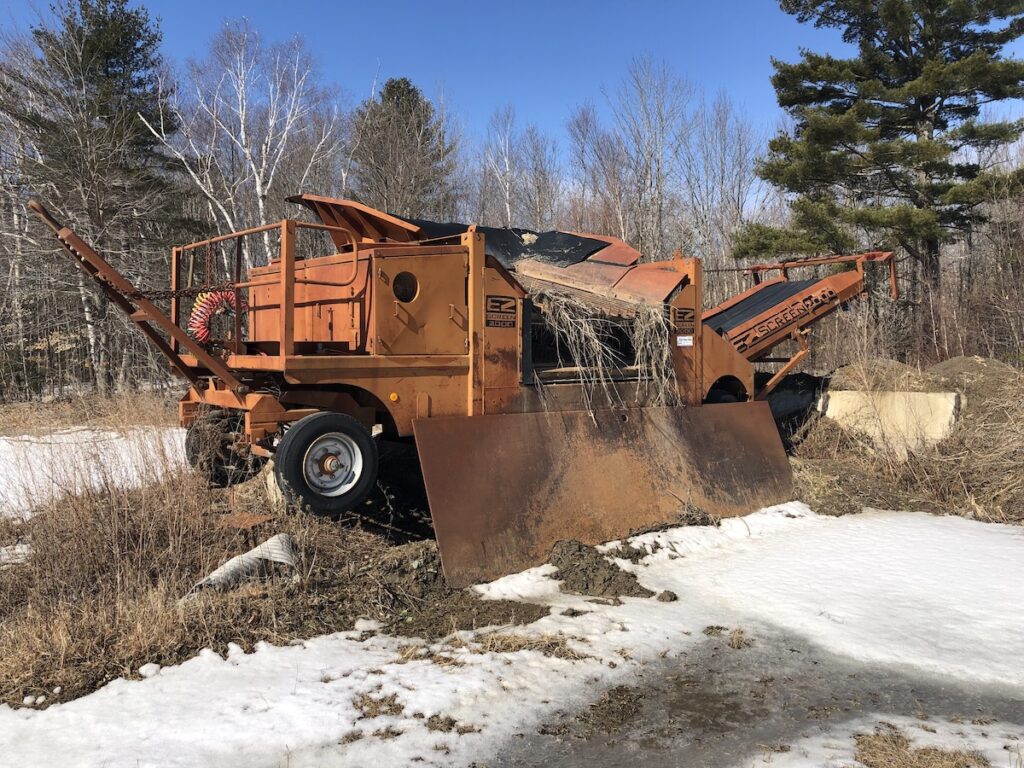 An old piece of equipment at the old nearby quarry